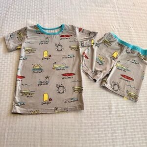 Coco Moon Hawaii 3T Bamboo Pajama Set Short Sleeve Shirt Shorts Surf Print Aloha